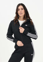 ADIDAS ORIGINALS Felpa con zip in pile FIREBIRD CLASSIC nera da donna KD7981 . ADIDAS ORIGINALS 
