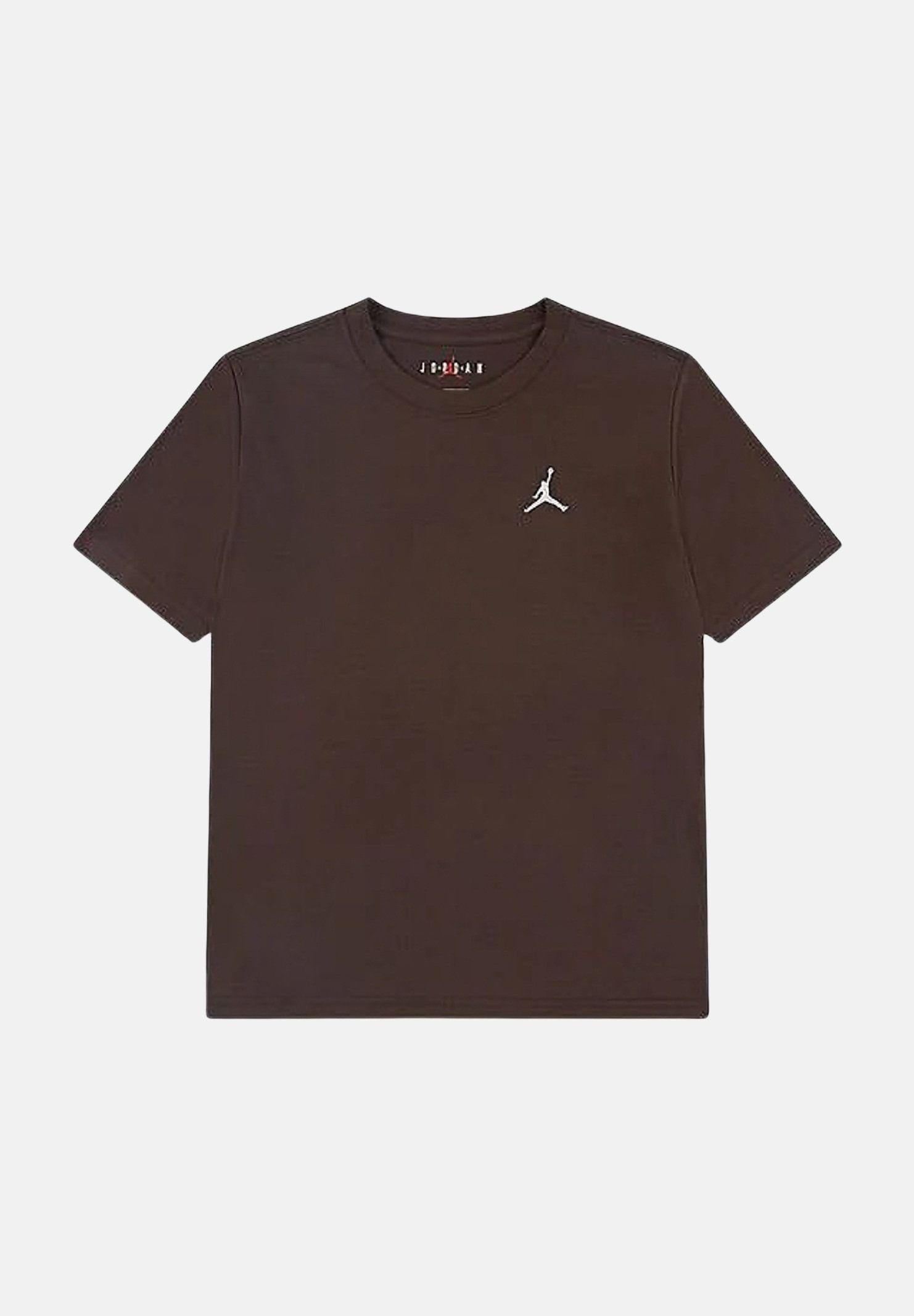 JORDAN T-shirt a manica corta marrone per bambino e bambina con ricamo Jumpman 95D266 X25 JORDAN 