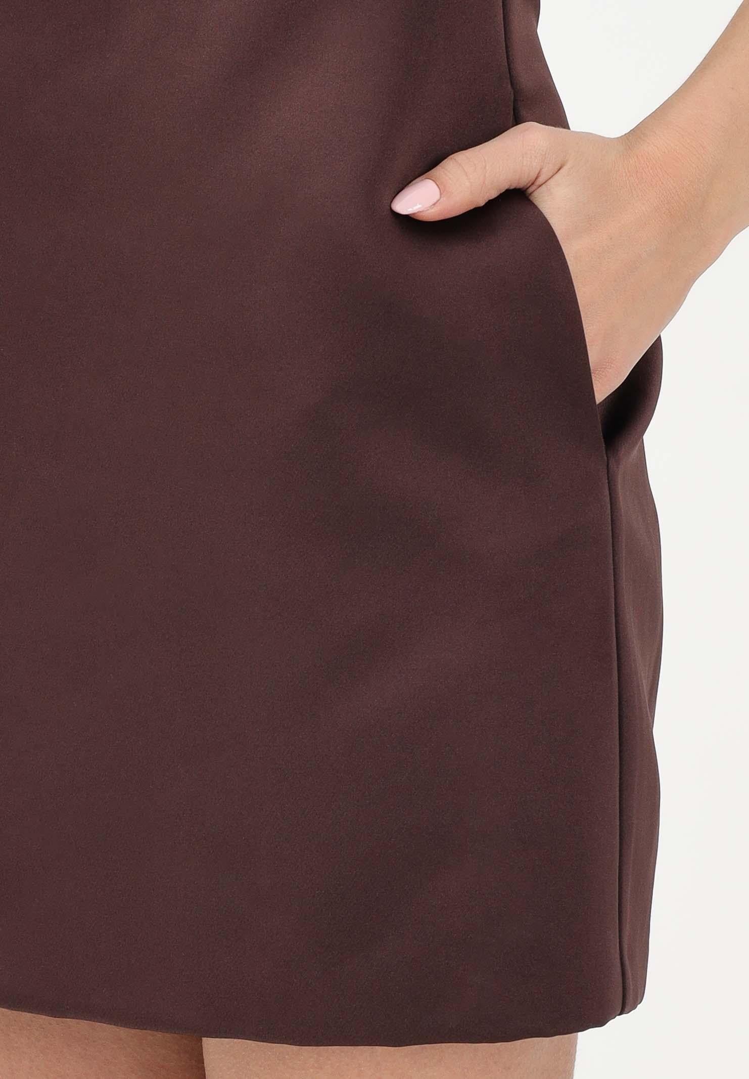 ELISABETTA FRANCHI Abito corto cacao da donna con collana AB87162E2 644 ELISABETTA FRANCHI 
