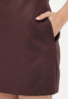 ELISABETTA FRANCHI Abito corto cacao da donna con collana AB87162E2 644 ELISABETTA FRANCHI 
