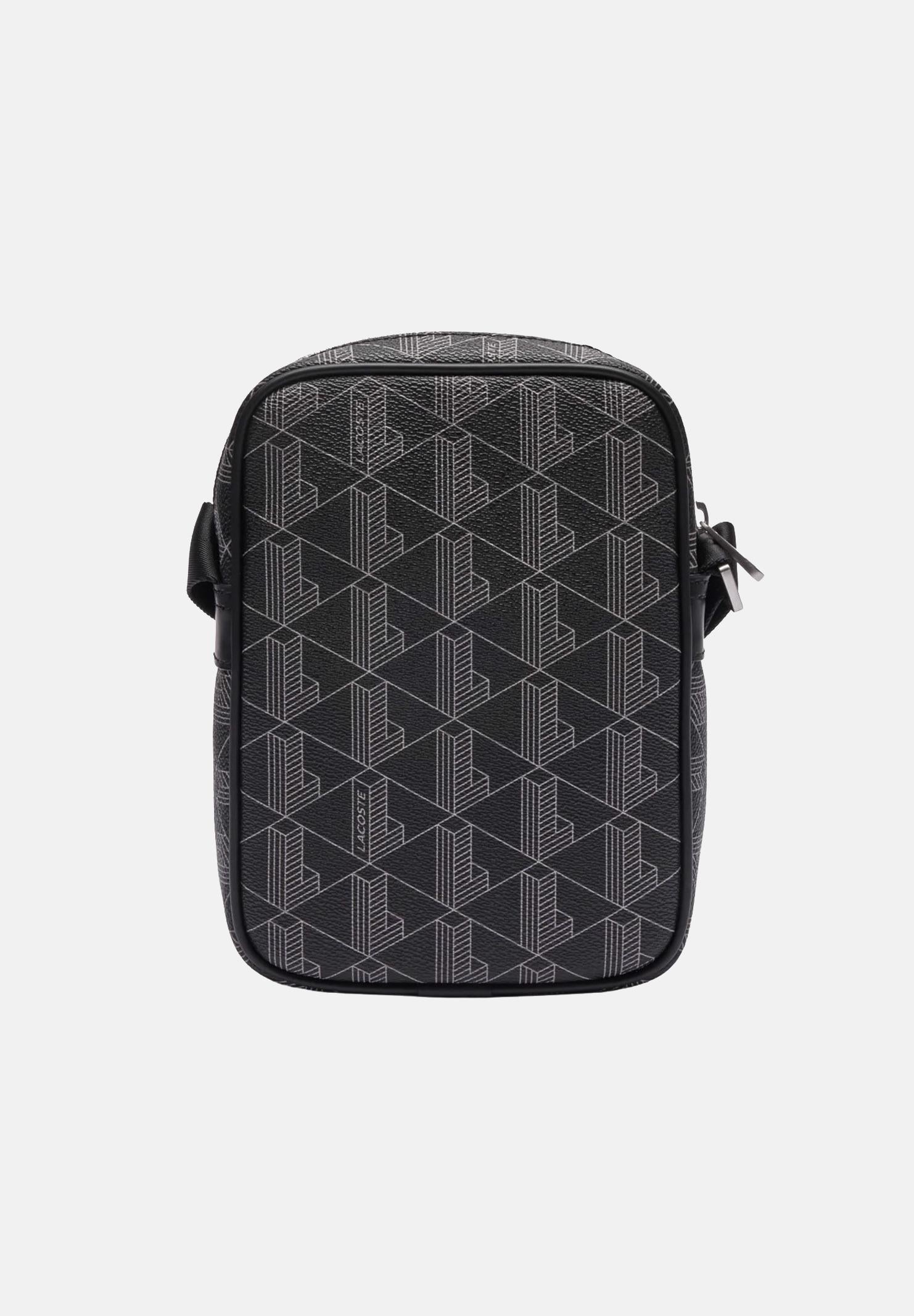 LACOSTE Borsello nero da uomo con stampa monogramma The Blend NH4410 H45 LACOSTE 