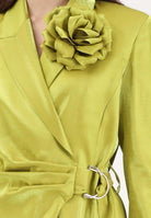 SHIT Giacca verde da donna con spilla fiore SH26007 AV SHIT 