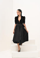 ADIDAS ORIGINALS Abito midi DIRNDL nero da donna KF2302 . ADIDAS ORIGINALS 