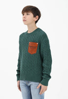 DSQUARED2 Maglioncino girocollo verde per donna, bambino e bambina con patch DQ3244D0ACU DQ522 DSQUARED2 