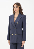 PINKO Giacca doppiopetto blu da donna con bottoni dorati 105617A2SN G07 PINKO 