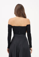 ELISABETTA FRANCHI Body nero da donna con drappeggi<BR/> BO01561E2 110 ELISABETTA FRANCHI 