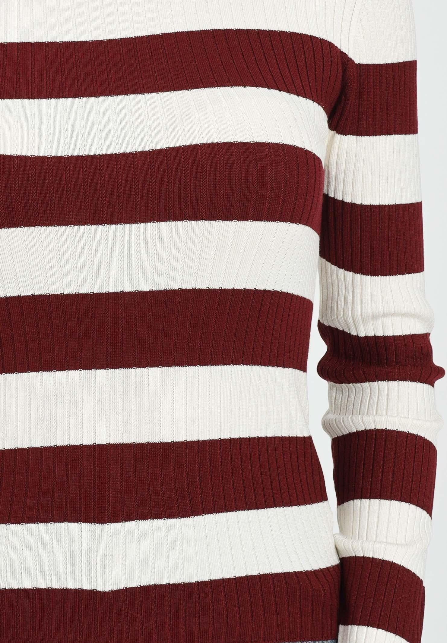 JDY Maglioncino girocollo a righe bordeaux e panna da donna 15277223 Cabernet JDY 