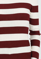 JDY Maglioncino girocollo a righe bordeaux e panna da donna 15277223 Cabernet JDY 