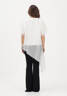 VICOLO T-shirt a manica corta bianca da donna in tessuto velato UAB018 BI VICOLO 