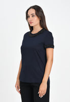 MAX MARA T-shirt a manica corta blu da donna con dettaglio gioiello 2526976013600 010 MAX MARA 