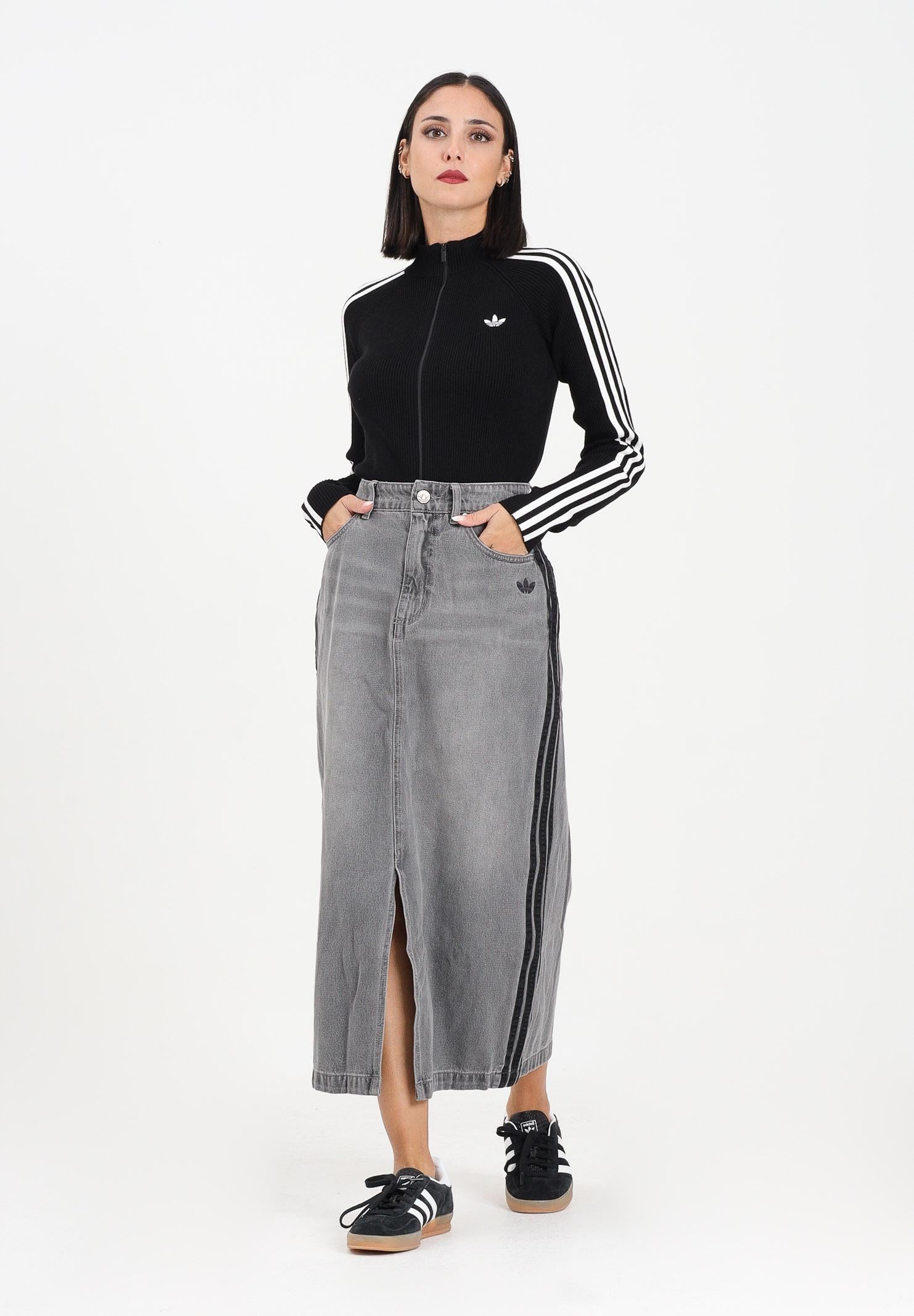ADIDAS ORIGINALS Gonna Adicolor 3-Stripes in denim grigio da donna JW2659 . ADIDAS ORIGINALS 