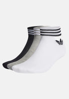 ADIDAS ORIGINALS Calzini (3 paia) Trefoil bianchi, grigi e neri per bambino e bambina HC9550 . ADIDAS ORIGINALS 