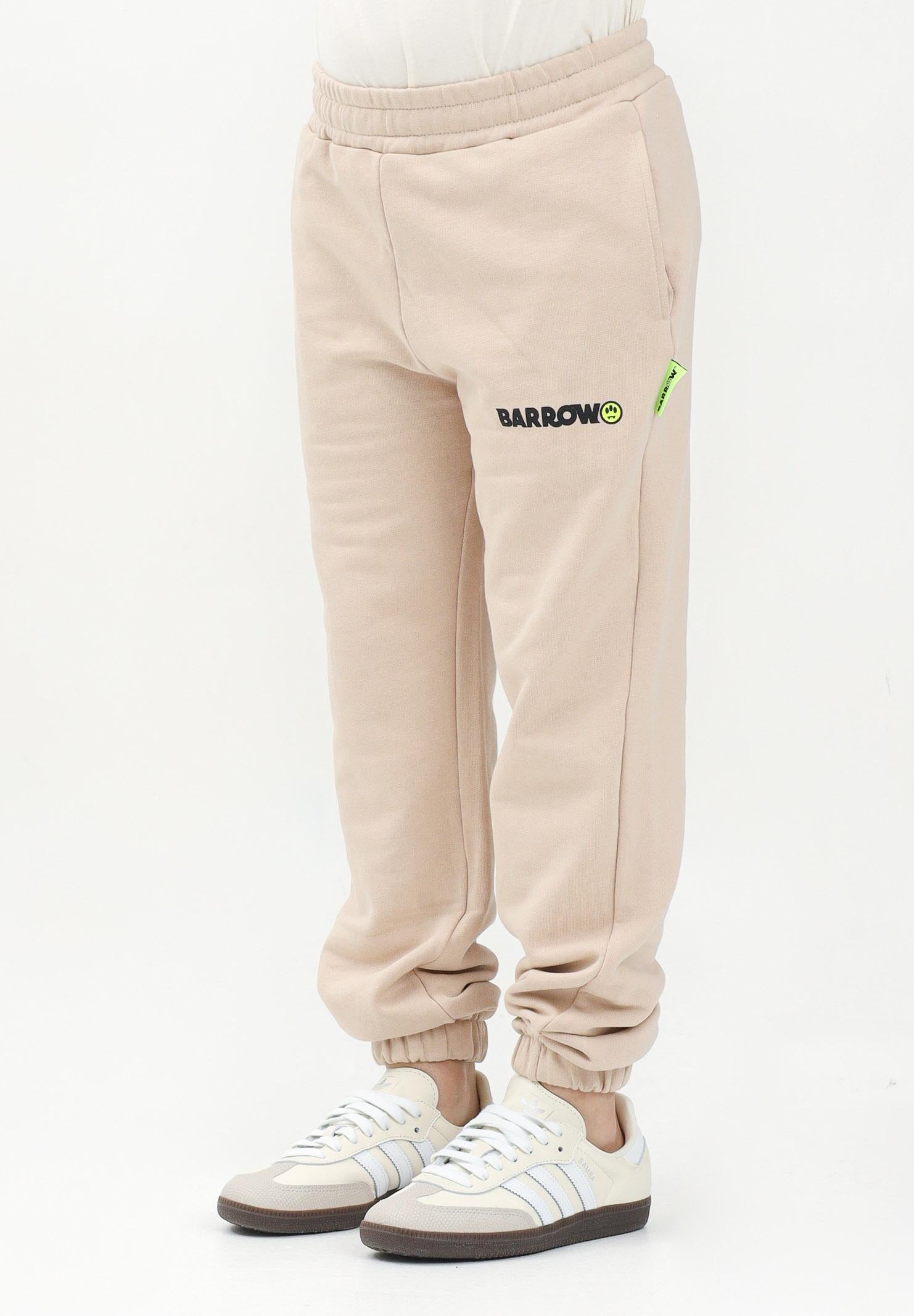 BARROW Pantalone sportivo beige per donna, ragazzi e bambini con stampa logo S5BKJUFP081 092 BARROW 