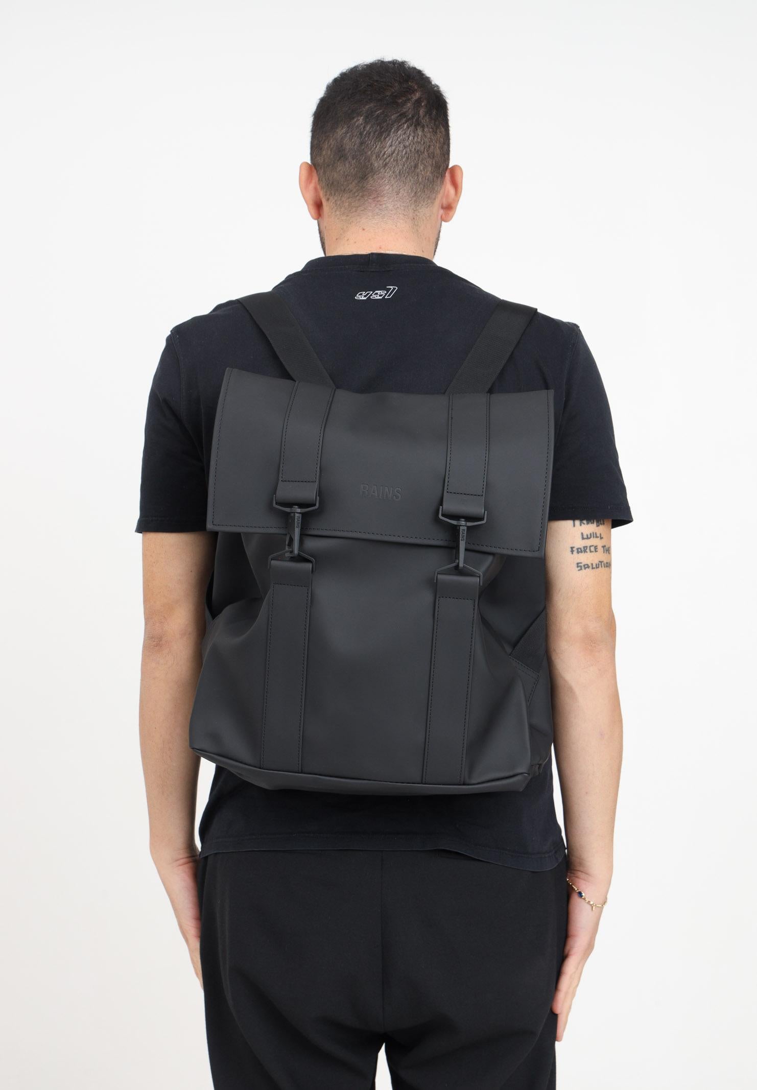 RAINS Zaino MSN nero per uomo e donna RA13300 BLA RAINS 
