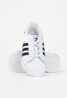 ADIDAS ORIGINALS Sneakers Superstar II Elastic Lace bianche e nere da neonato JH9984 . ADIDAS ORIGINALS 