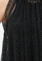 SPORTMAX Canotta SPXNODO nera da donna in rete con strass 2612941061600 002 SPORTMAX 