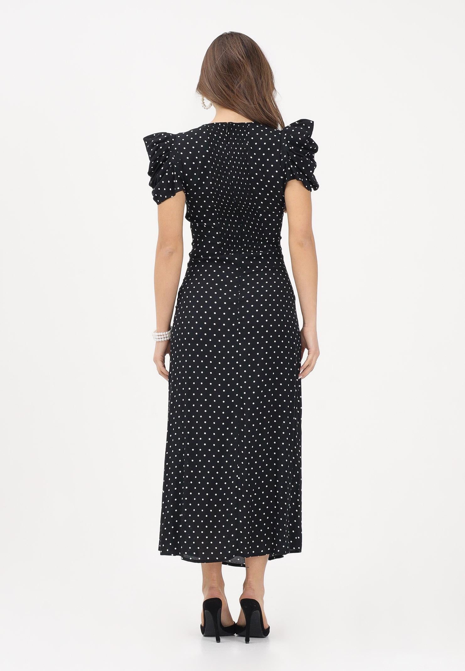 MAR DE MARGARITAS Abito midi Kristel nero da donna con stampa a pois MMABW01537 NE135 Mar de margaritas 
