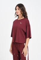 PUMA T-shirt a manica corta WARDROBE Essentials bordeaux da donna 629743 96 PUMA 