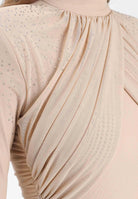 ALMA SANCHEZ Abito midi Acaico nude da donna con applicazioni di micro strass AS2526100RT 063 ALMA SANCHEZ 