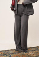 SANTAS Pantalone elegante POUVOIR grigio da donna con micro gessatura PV2626 GR SANTAS 