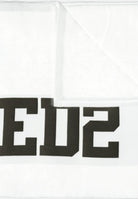 Telo mare bianco per uomo e donna con logo jacquard D7P005450 110 DSQUARED2 