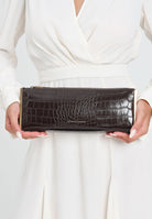 ELISABETTA FRANCHI Pochette marrone da donna con stampa cocco BS52A56E2 EA3 ELISABETTA FRANCHI 