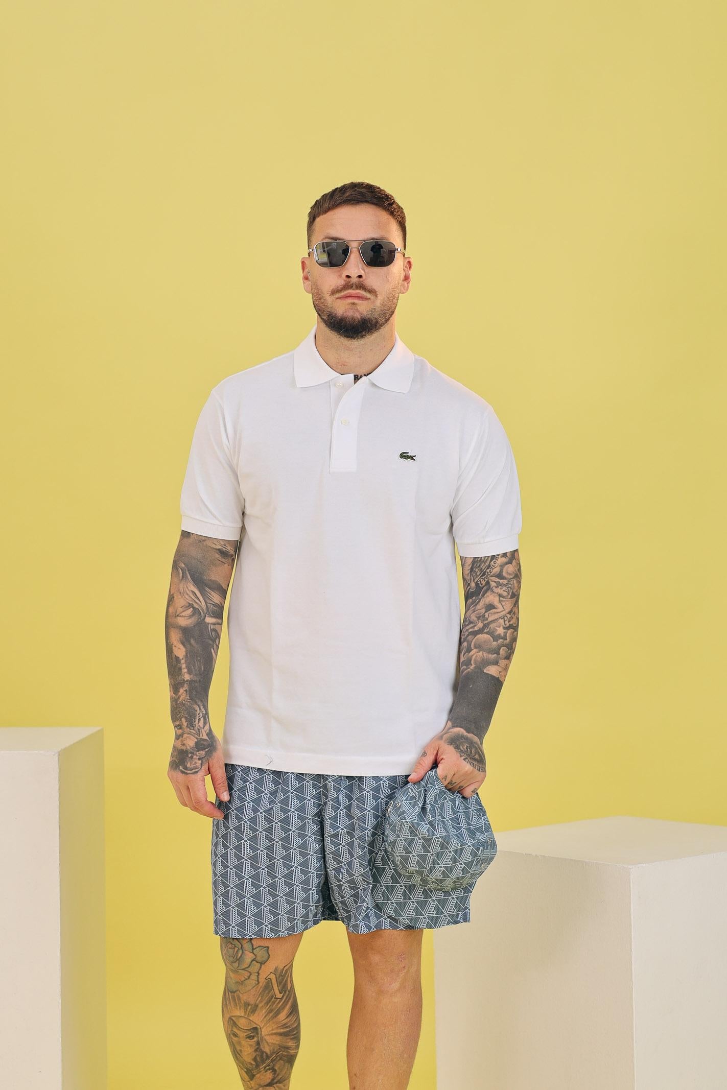 LACOSTE Polo bianca per uomo e donna con patch logo coccodirllo 1212 001 LACOSTE 