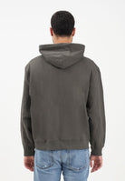 CALVIN KLEIN JEANS Felpa con cappuccio verde militare da uomo rifinita da ricamo logo LV04RC297GPAR  CALVIN KLEIN JEANS 