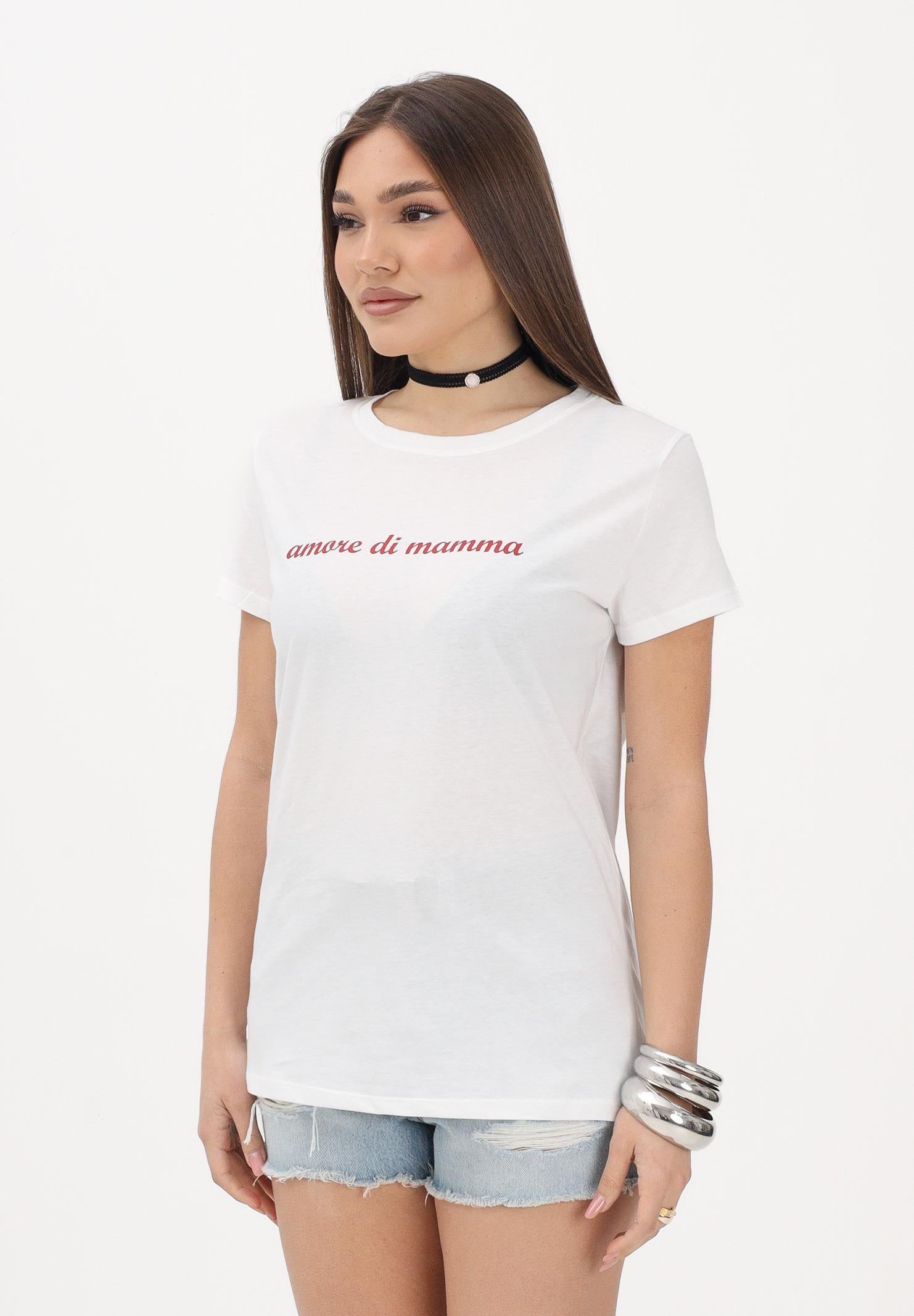 VICOLO T-shirt a manica corta bianca da donna con stampa "Amore di mamma" RAB0718 02 VICOLO 