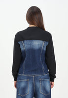 DSQUARED2 Felpa girocollo nera per donna, ragazzi e bambini con busto in denim DQ3007D0AEZ DQ01 DSQUARED2 