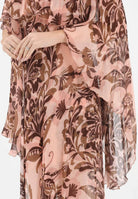 SIMONA CORSELLINI Abito asimmetrico rosa da donna con fantasia floreale P26CPAB03101 V0697 SIMONA CORSELLINI 