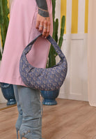 CALVIN KLEIN Borsa a spalla blu da donna con motivo jacquard all-over LV04F3206G ZYX CALVIN KLEIN 