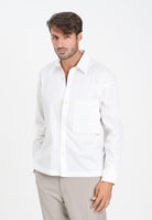 I'M BRIAN Camicia a manica lunga bianca da uomo con tasca CA3422 002 I'M BRIAN 