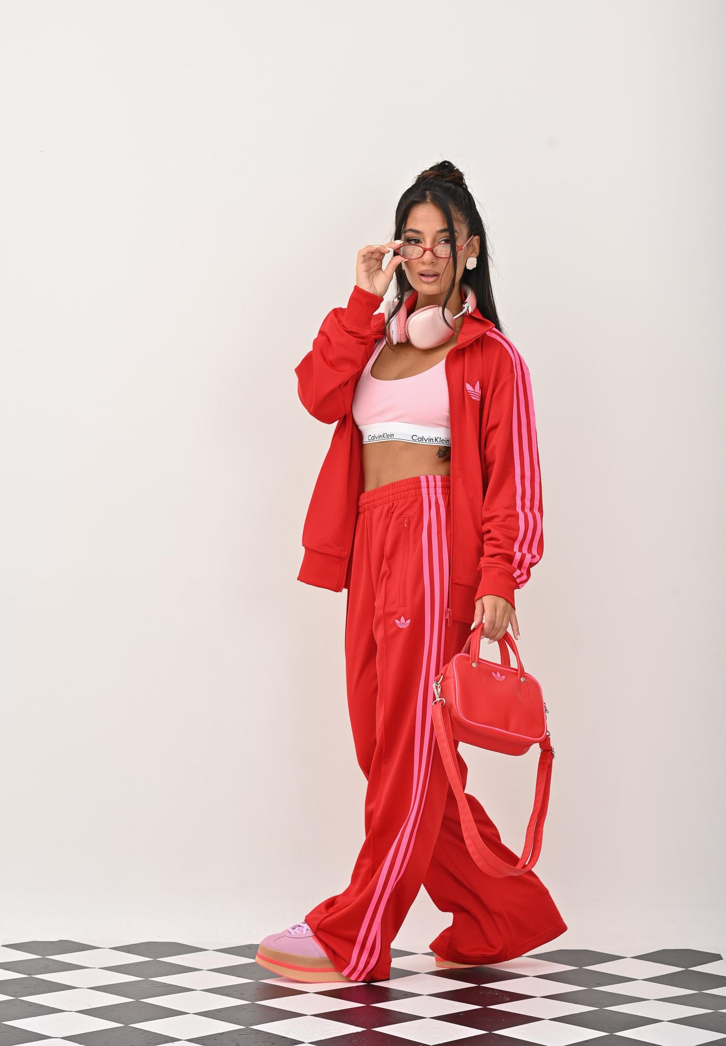 ADIDAS ORIGINALS Pantalone sportivo adicolor Classic Firebird Loose rosso da donna JW1225  ADIDAS ORIGINALS 