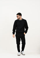 LACOSTE Felpa girocollo nera da uomo con marchio Jacquard SH9542 031 LACOSTE 