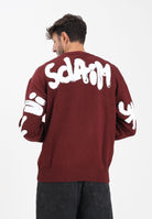 DISCLAIMER Maglioncino girocollo bordeaux da uomo con stampa logo 25IDS55116 BO DISCLAIMER 