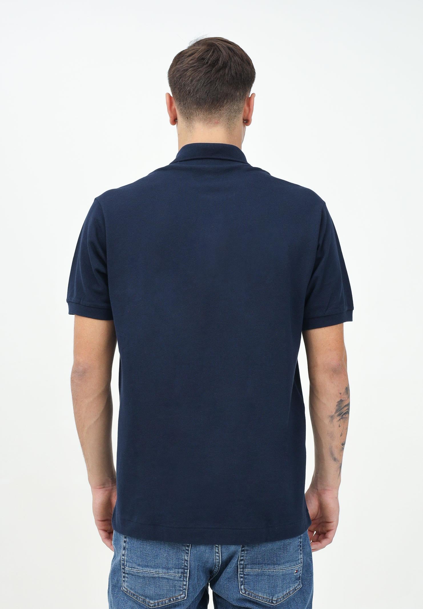 Polo blu per uomo e donna con patch logo coccodirllo 1212 166 LACOSTE 