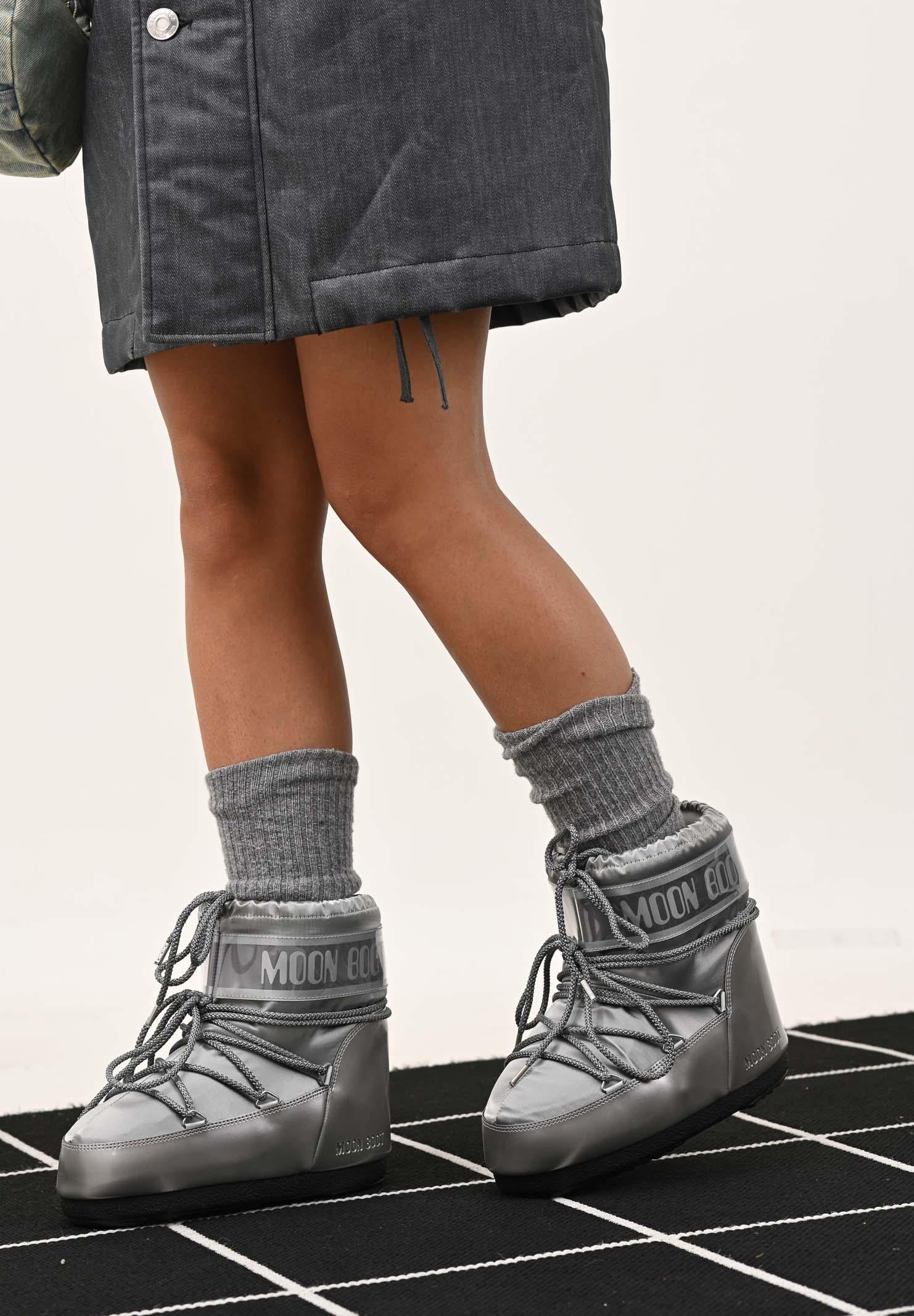 MOON BOOT Stivali da neve ICON LOW GLANCE argento da donna 80D1409350 H001 MOON BOOT 