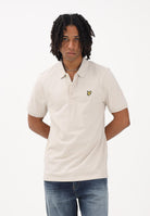 LYLE & SCOTT Polo a manica corta beige da uomo con patch logo golden eagle SP400VOG W870 LYLE & SCOTT 