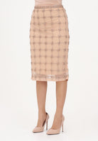 PINKO Gonna midi nude da donna in tulle con cristalli 106031A32B ZN6 PINKO 