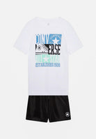 CONVERSE Completino bianco e nero per bambino e bambina con stampa logo 8CH259 023 CONVERSE 