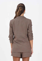 ONLY Giacca monopetto beige da donna con stampa pied de poule 15353566 DecadentChocolate ONLY 