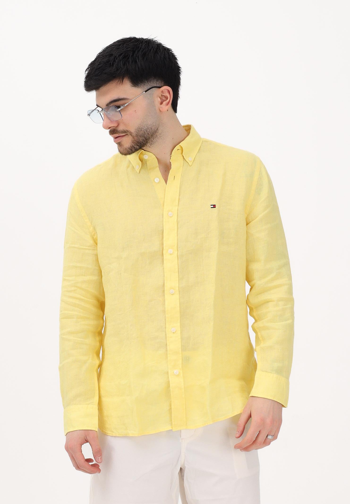 TOMMY HILFIGER Camicia a manica lunga gialla da uomo MW0MW41530 ZF0 TOMMY HILFIGER 