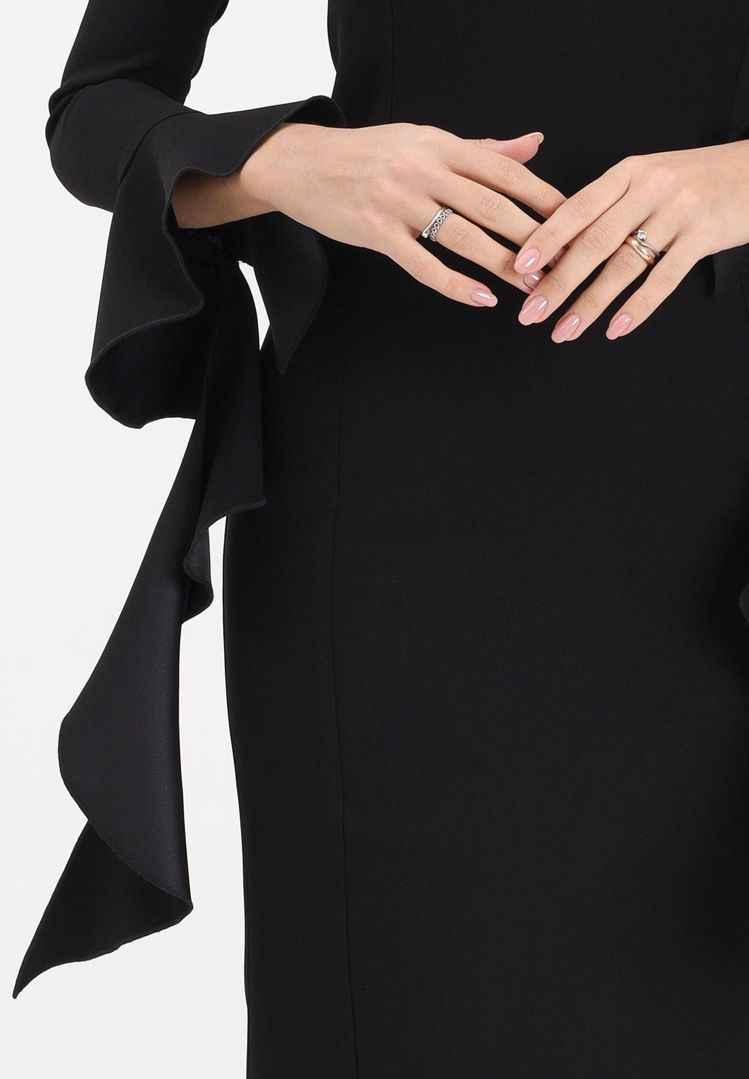 PINKO Abito midi nero da donna con volant<BR/><BR/> 105736A2Q2 Z99 PINKO 