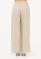 ONLY Pantalone beige da donna con fondo ricamato 15343184 OLGR ONLY 