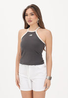 NEW BALANCE Canotta Cotton Racer grigia da donna WT61A83HABR . NEW BALANCE 