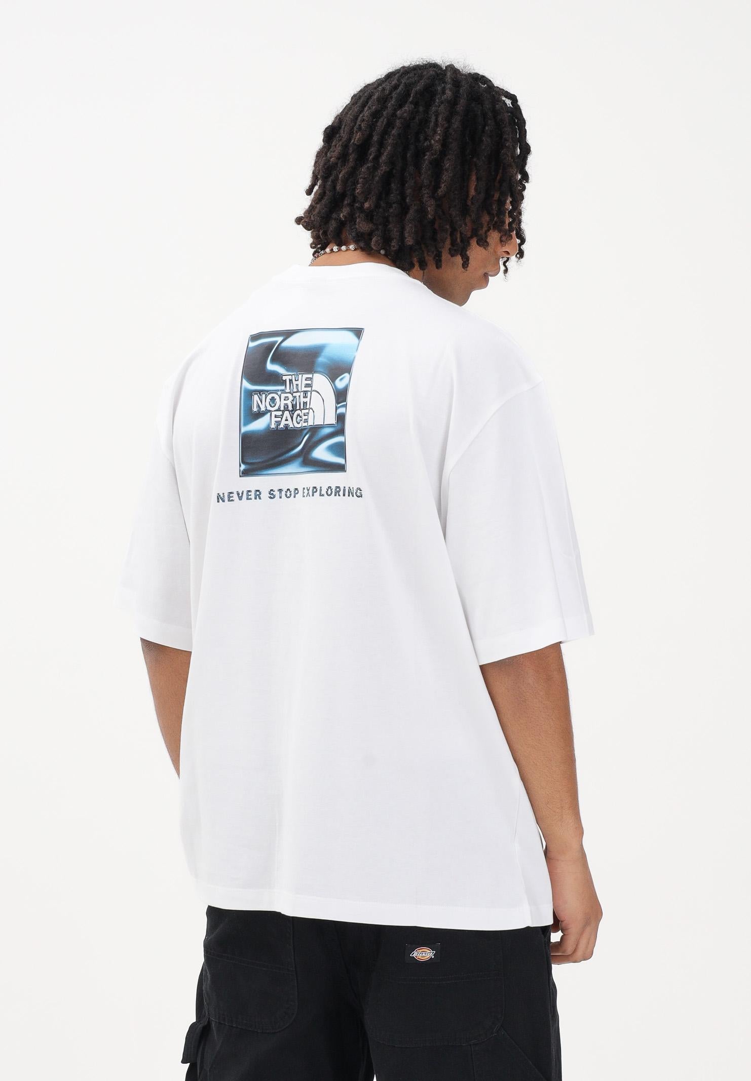 THE NORTH FACE T-shirt a manica corta Liquid NSE Box Oversized Graphic bianca da uomo NF0A8G9WFN41 . THE NORTH FACE 