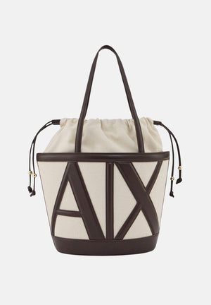 ARMANI EXCHANGE Shopper beige e marrone da donna con logo XW002607AF22635 M6262 ARMANI EXCHANGE 