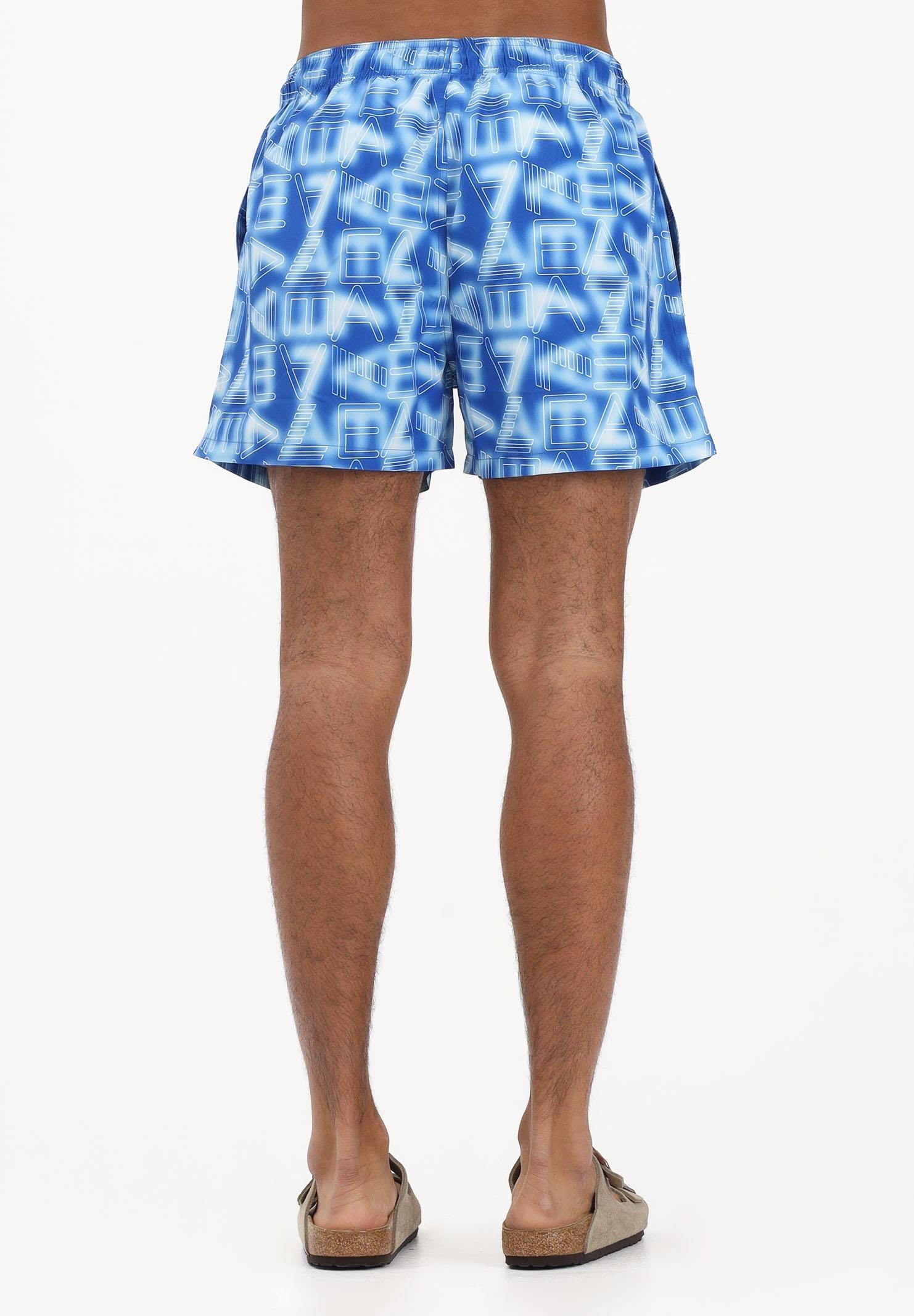 EA7 Shorts mare azzurro da uomo con logo all-over 7M001715AF21250 MB465 EA7 