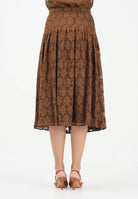 MAX MARA Gonna midi MSTAIRONE marrone da donna realizzata in pizzo a fiore 2616771011600 002 MAX MARA 